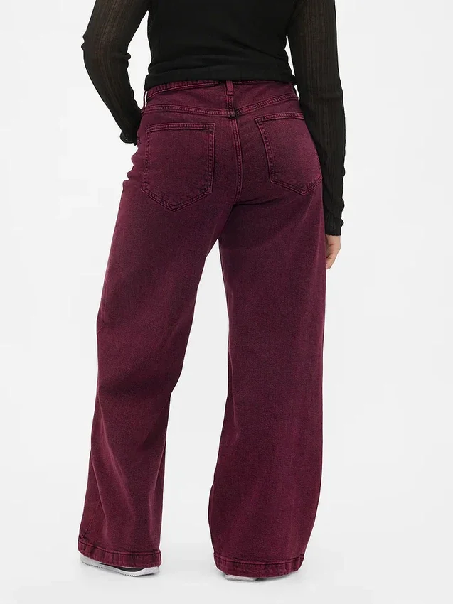 Jeans taille haute à jambes larges