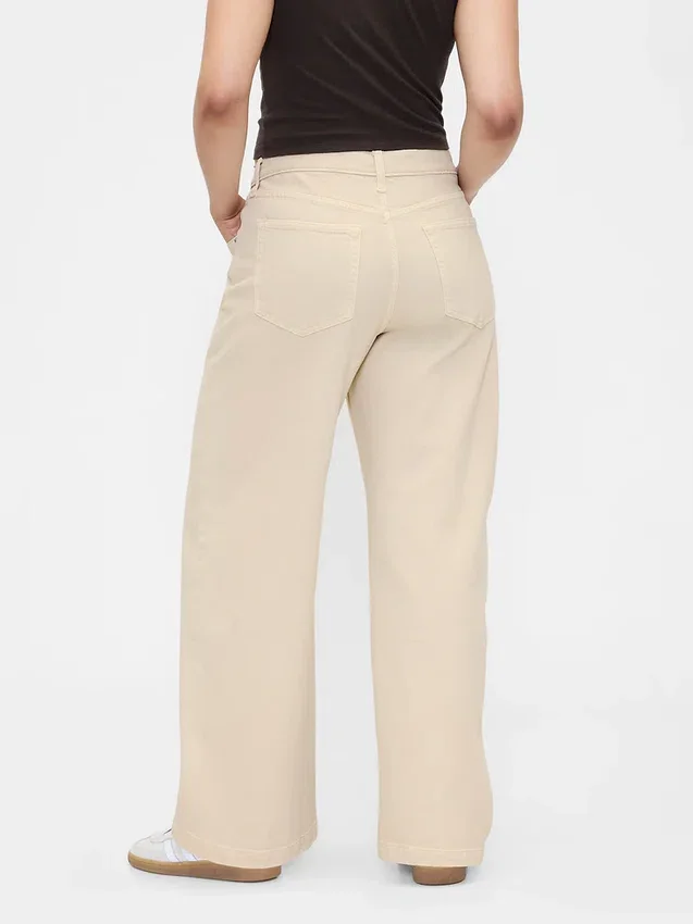 Jeans taille haute à jambes larges