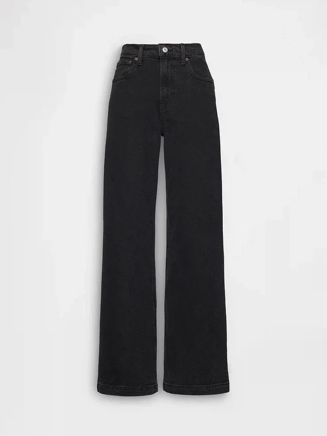 Jeans taille haute à jambes larges