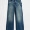 Jeans taille haute à jambes larges