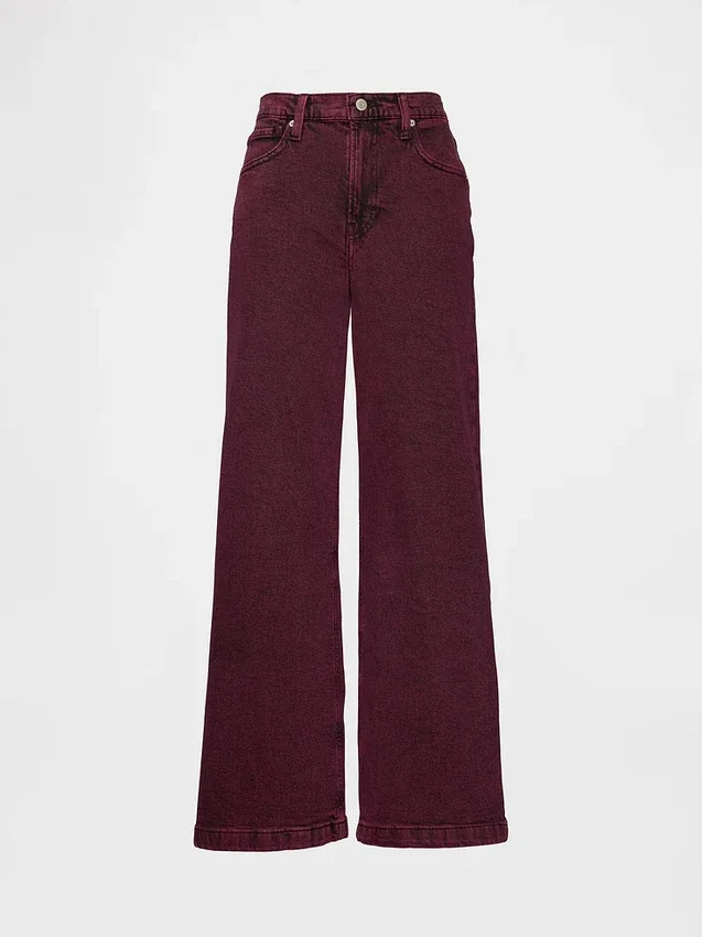 Jeans taille haute à jambes larges
