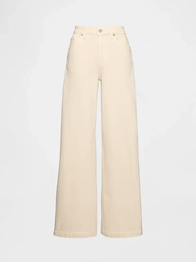Jeans taille haute à jambes larges