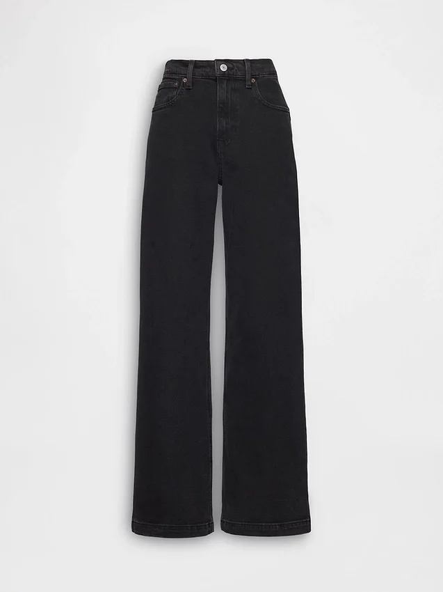 Jeans taille haute à jambes larges