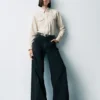 Jeans taille haute à jambes larges