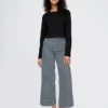 Jeans taille haute à jambes larges et longueur cheville