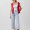 Jeans taille haute à jambes larges et longueur cheville