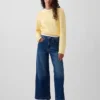 Jeans taille haute à jambes larges et longueur cheville