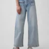 Jeans taille haute à jambes larges et longueur cheville