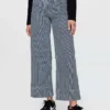 Jeans taille haute à jambes larges et longueur cheville