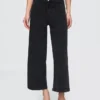 Jeans taille haute à jambes larges et longueur cheville