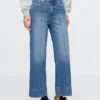 Jeans taille haute à jambes larges et longueur cheville