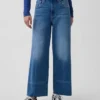 Jeans taille haute à jambes larges et longueur cheville