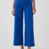 Jeans taille haute à jambes larges et longueur cheville