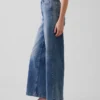 Jeans taille haute à jambes larges et longueur cheville