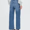 Jeans taille haute à jambes larges et longueur cheville