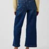 Jeans taille haute à jambes larges et longueur cheville