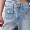 Jeans taille haute à jambes larges et longueur cheville