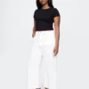 Jeans taille haute à jambes larges et longueur cheville