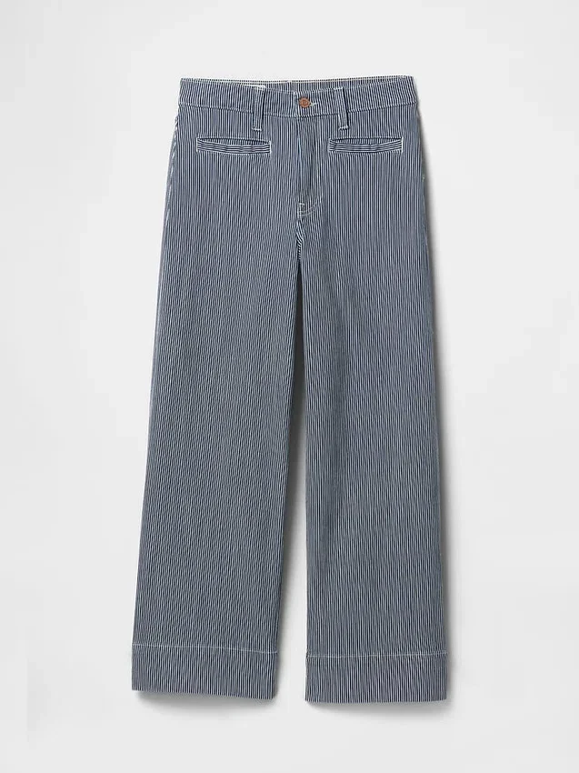 Jeans taille haute à jambes larges et longueur cheville