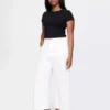 Jeans taille haute à jambes larges et longueur cheville