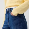 Jeans taille haute à jambes larges et longueur cheville