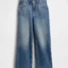 Jeans taille haute à jambes larges et longueur cheville