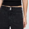 Jeans taille haute à jambes larges et longueur cheville