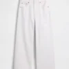Jeans taille haute à jambes larges et longueur cheville
