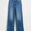 Jeans taille haute à jambes larges et longueur cheville