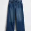 Jeans taille haute à jambes larges et longueur cheville