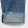 Jeans taille haute à jambes larges et revers