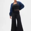 Jeans taille haute à jambes évasées