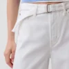 Jeans taille haute ultra-doux à ceinture, coupe en fer à cheval