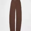 Jeans taille haute ultra-doux à coupe « barrel » et croisement