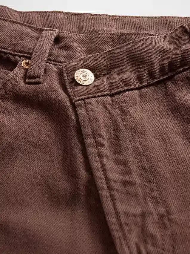 Jeans taille haute ultra-doux à coupe « barrel » et croisement