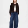 Jeans taille haute ultra-doux à coupe en fer à cheval et croisement