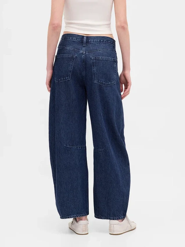 Jeans taille haute ultra-doux à coupe en fer à cheval et croisement