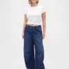 Jeans taille haute ultra-doux à coupe en fer à cheval et croisement