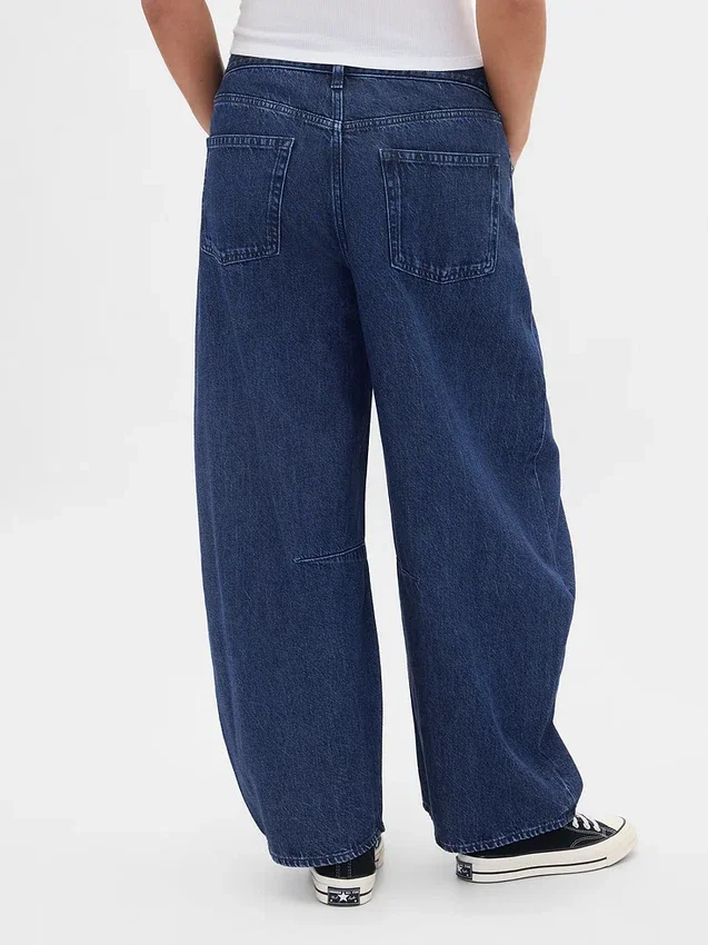 Jeans taille haute ultra-doux à coupe en fer à cheval et croisement