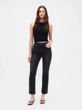 Jeans taille haute évasé