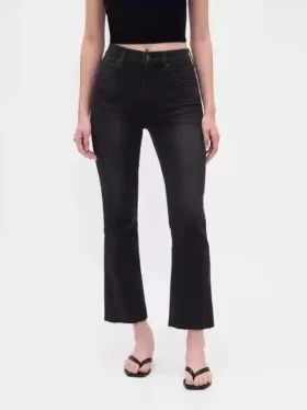 Jeans taille haute évasé