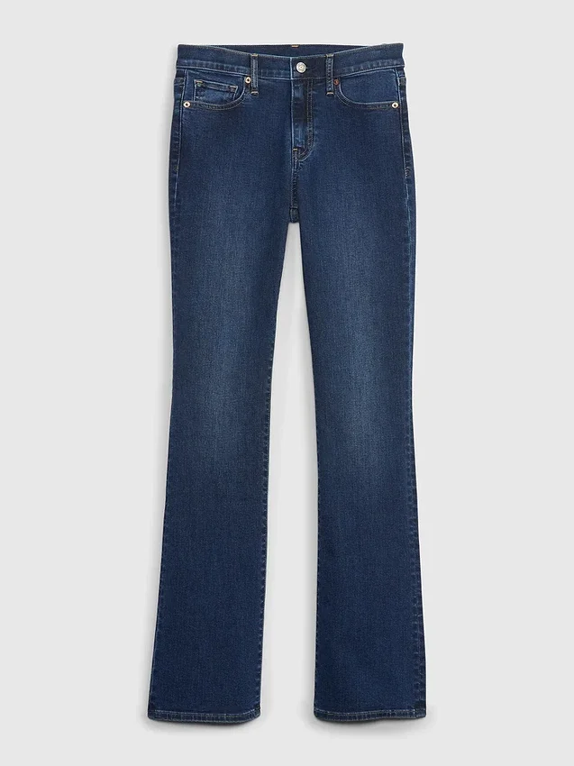 Jeans taille mi-haute à coupe « baby bootcut »