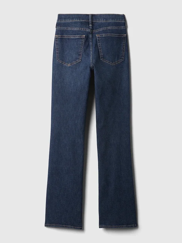 Jeans taille mi-haute à coupe « baby bootcut »