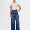 Jeans à taille très haute et jambes larges