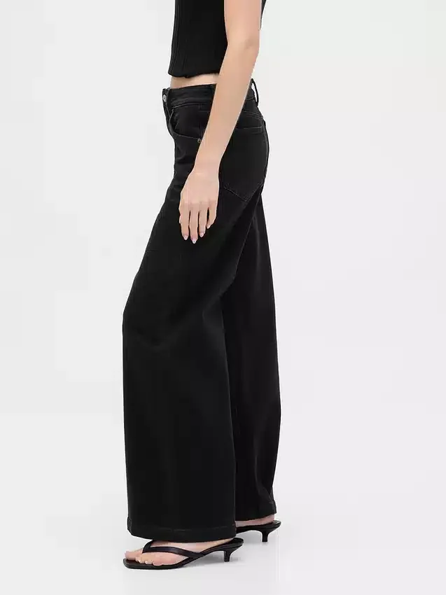 Jeans à taille très haute et jambes larges