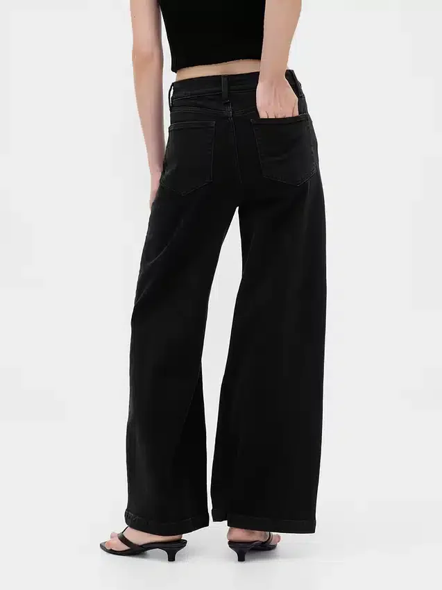 Jeans à taille très haute et jambes larges
