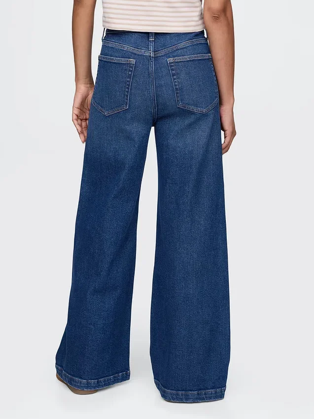 Jeans à taille très haute et jambes larges