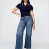 Jeans à taille très haute et jambes larges