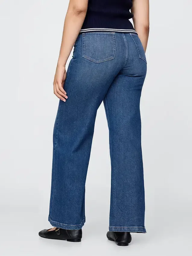 Jeans à taille très haute et jambes larges