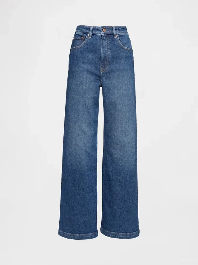 Jeans à taille très haute et jambes larges